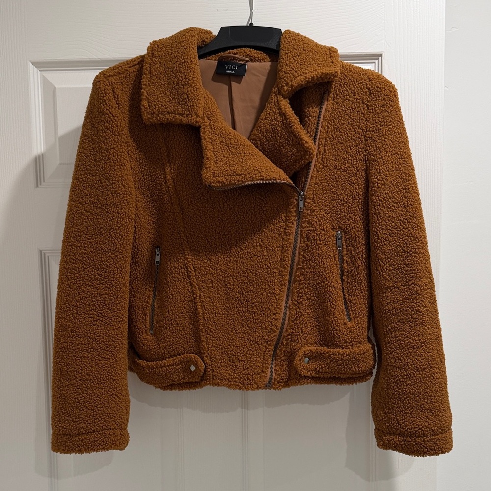 Vici Women's Tan Teddy Jacket